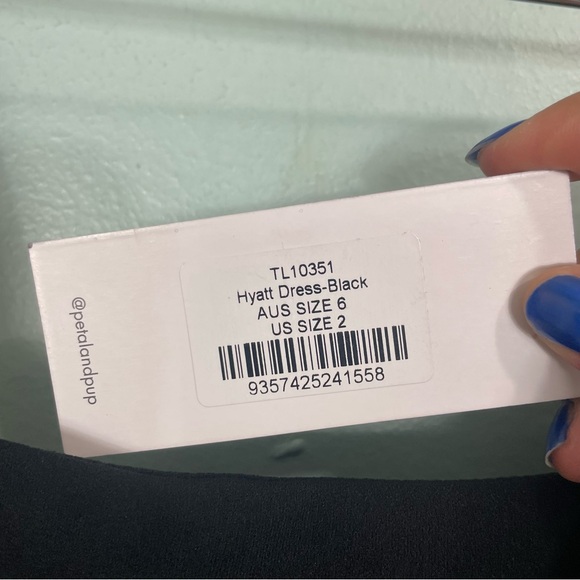 Petal & Pup Hyatt Square Neck Sleeveless Midi Dress Black Women Size 2 Side Slit - Picture 9 of 9